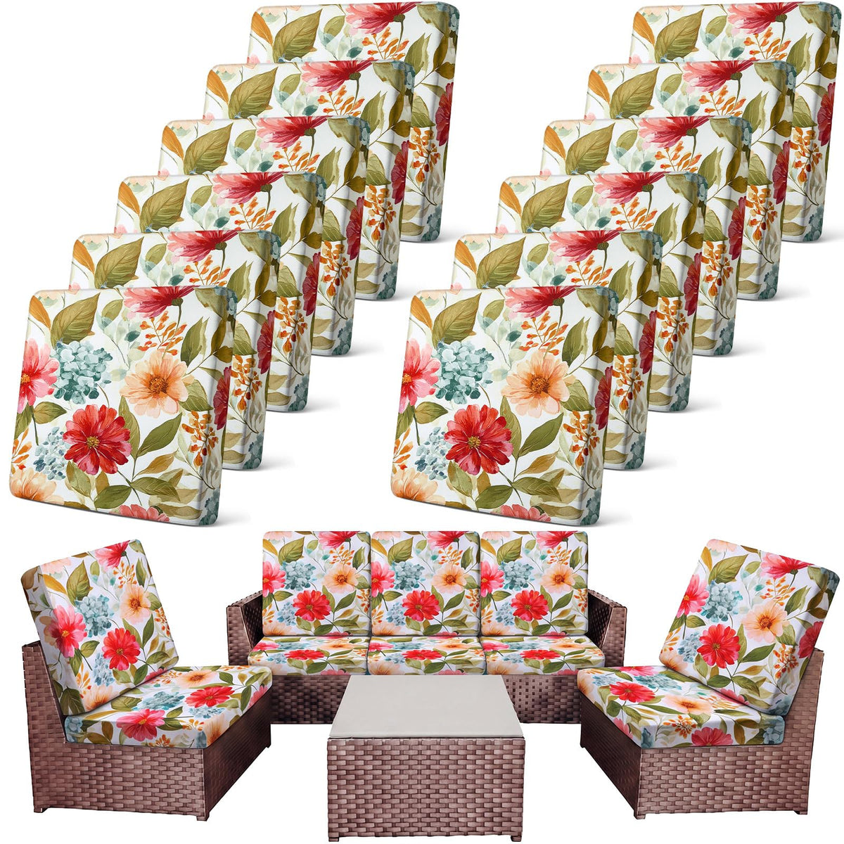 Newwiee front view of pastel garden floral pack showing coordinated set benefit