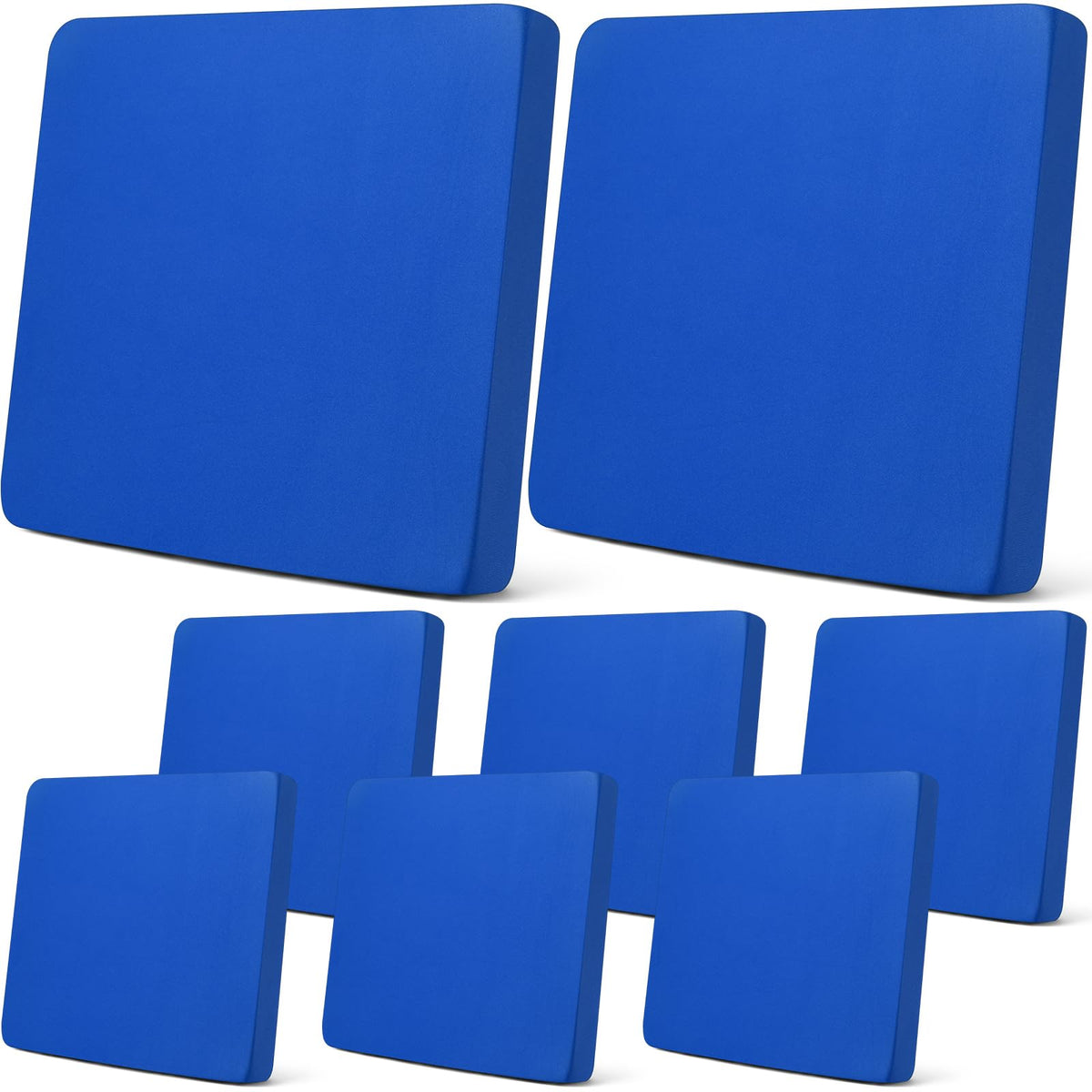 Newwiee royal blue front view showing eight fitted cushion covers for a coordinated look