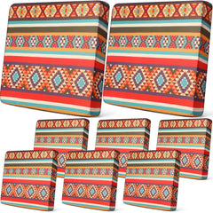 Newwiee front view of eight Santa Fe warm-color cushion covers showing coordinated set and protection