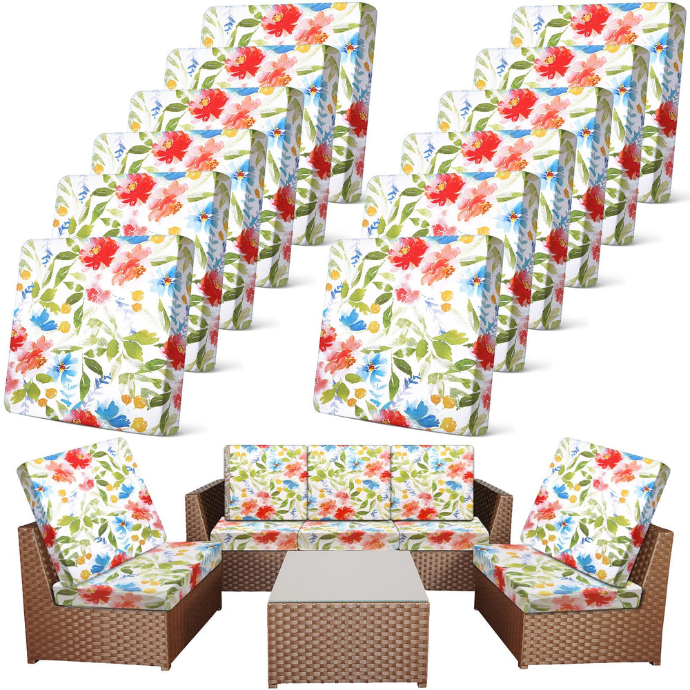 Newwiee cushion covers front view showing watercolor flowers and coordinated look