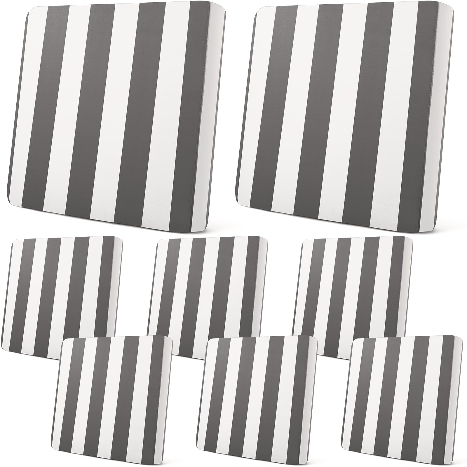 Newwiee front view gray striped pack showing neat fitted look and updated style
