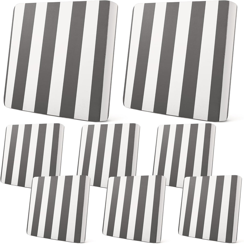 Newwiee front view gray striped pack showing neat fitted look and updated style