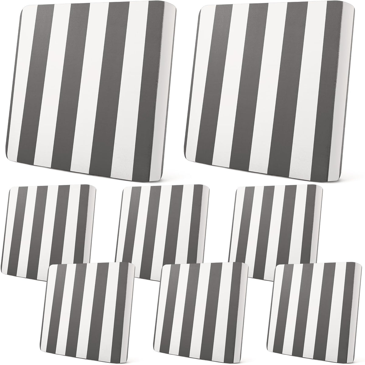 Newwiee front view gray striped pack showing neat fitted look and updated style
