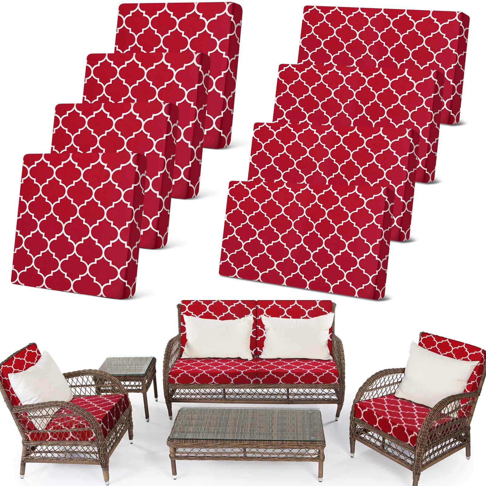 Newwiee front view patio sofa cover showing full coordinated protection