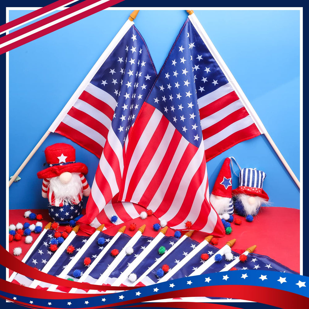 Newwiee flags arranged on indoor table for ceremony and memorial display