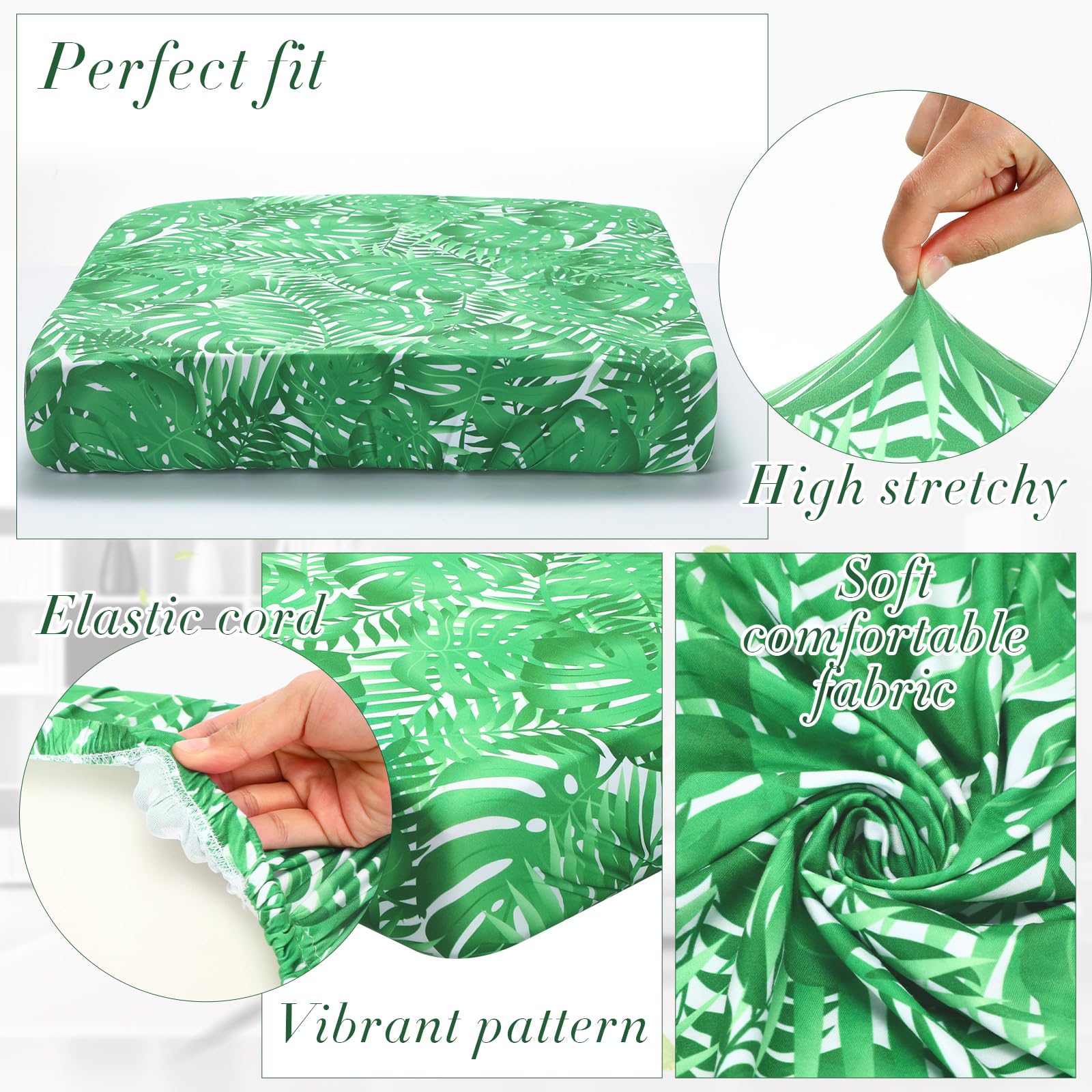 Newwiee Monstera being stretched over cushion showing secure snug fit