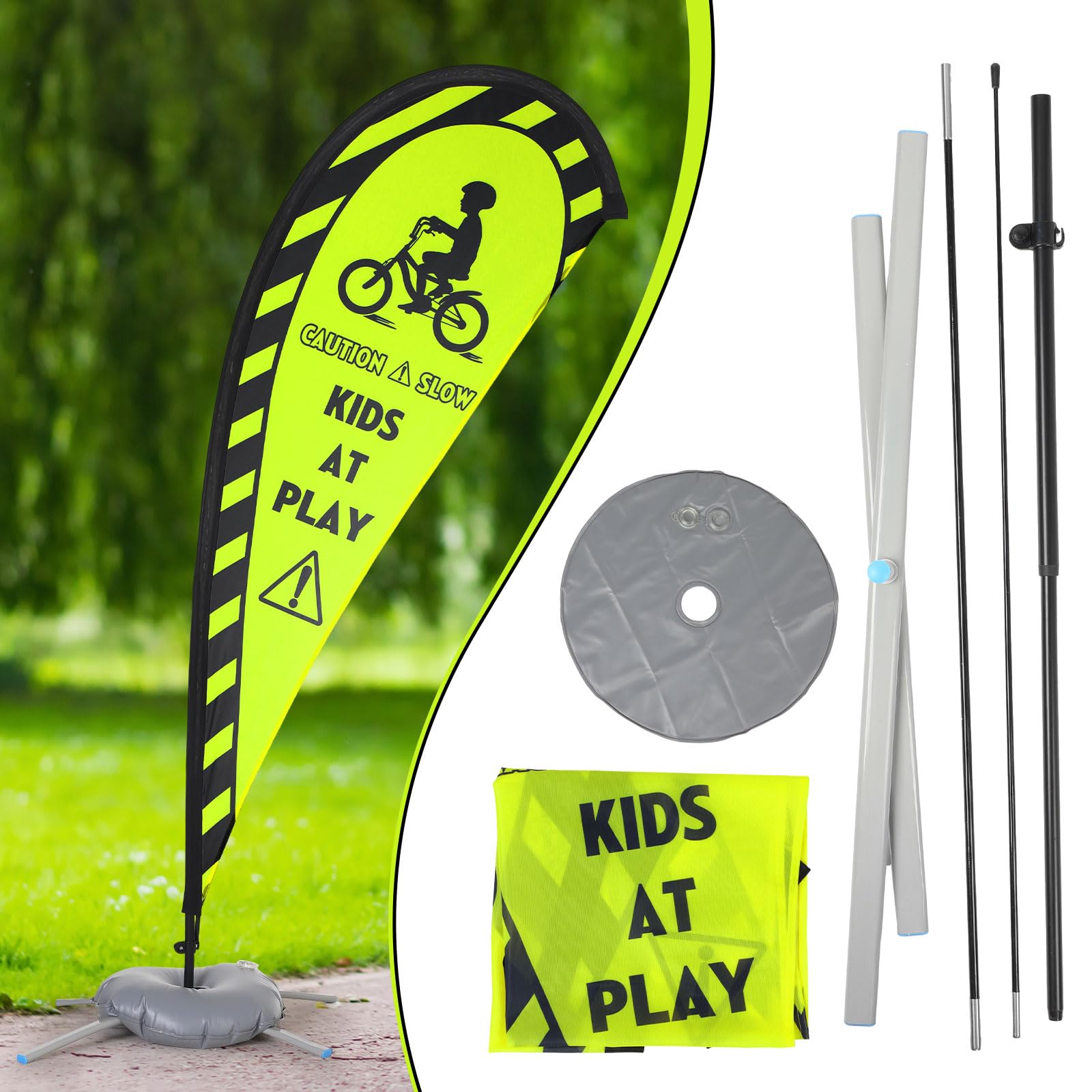 Newwiee fiberglass pole detail highlighting flexibility and break-resistant support