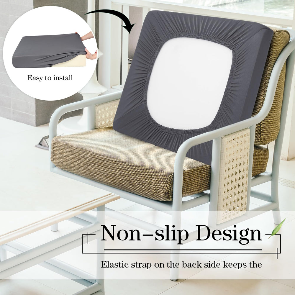 Newwiee cushion cover next to ruler for size comparison showing 20–27 inch fit and easy-measurement benefit