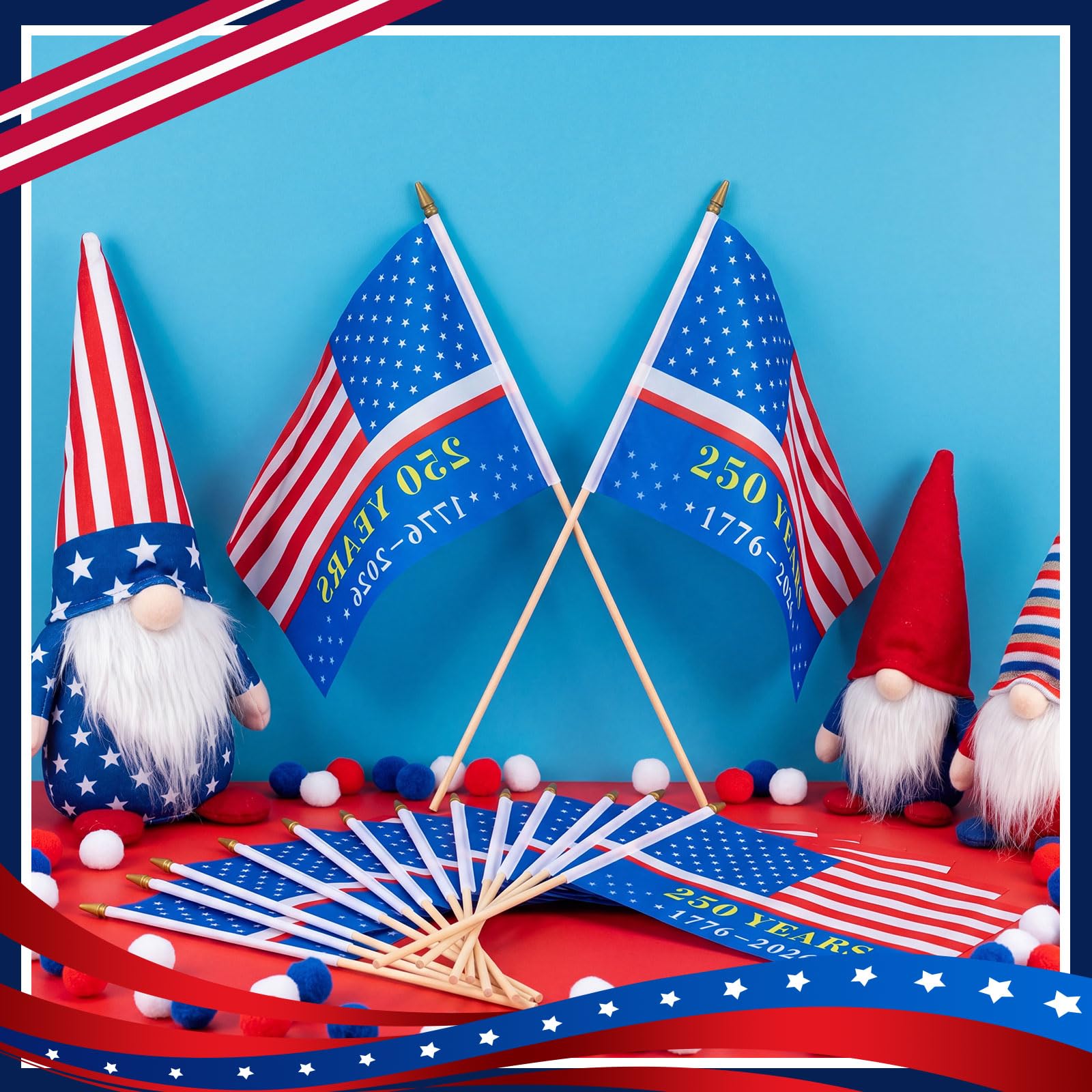 Newwiee flag held in hand to show size and comfortable waving scale