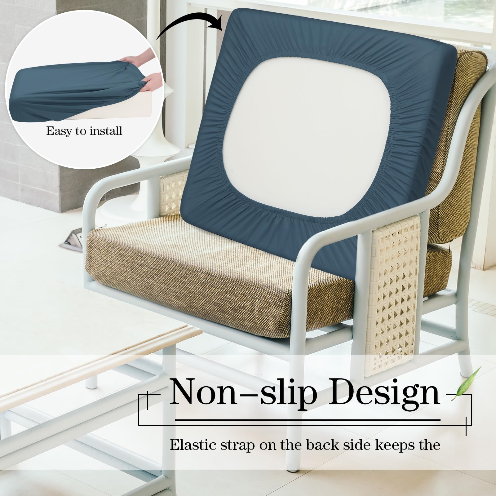 Newwiee cushion cover next to ruler illustrating fit range and size clarity