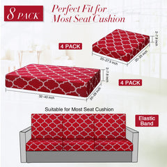 Newwiee seat cover in use on sectional showing snug stretch fit