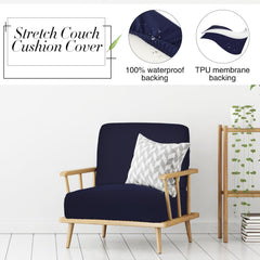 Newwiee cover being stretched over cushion demonstrating flexible fit