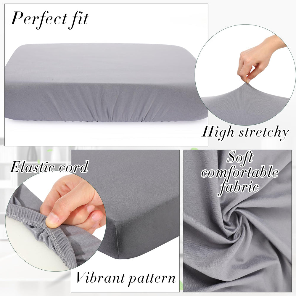 Newwiee cover stretched on a 20x20 cushion demonstrating snug fit and elasticity benefit