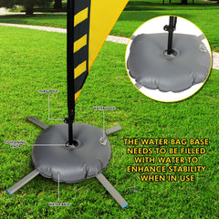 Newwiee weighted base filled with water demonstrating improved stability in wind