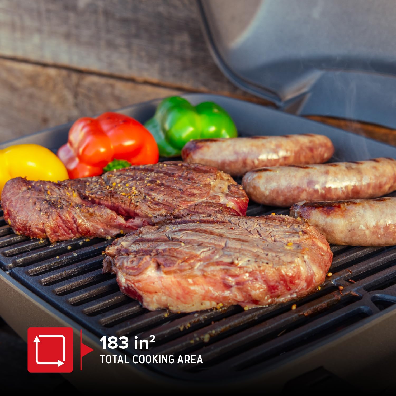 Nexgrill cast-iron grates with clear sear marks and improved flavor