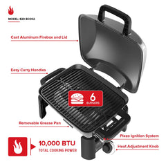 Nexgrill close-up of cast-aluminum lid highlighting corrosion resistance and heat retention