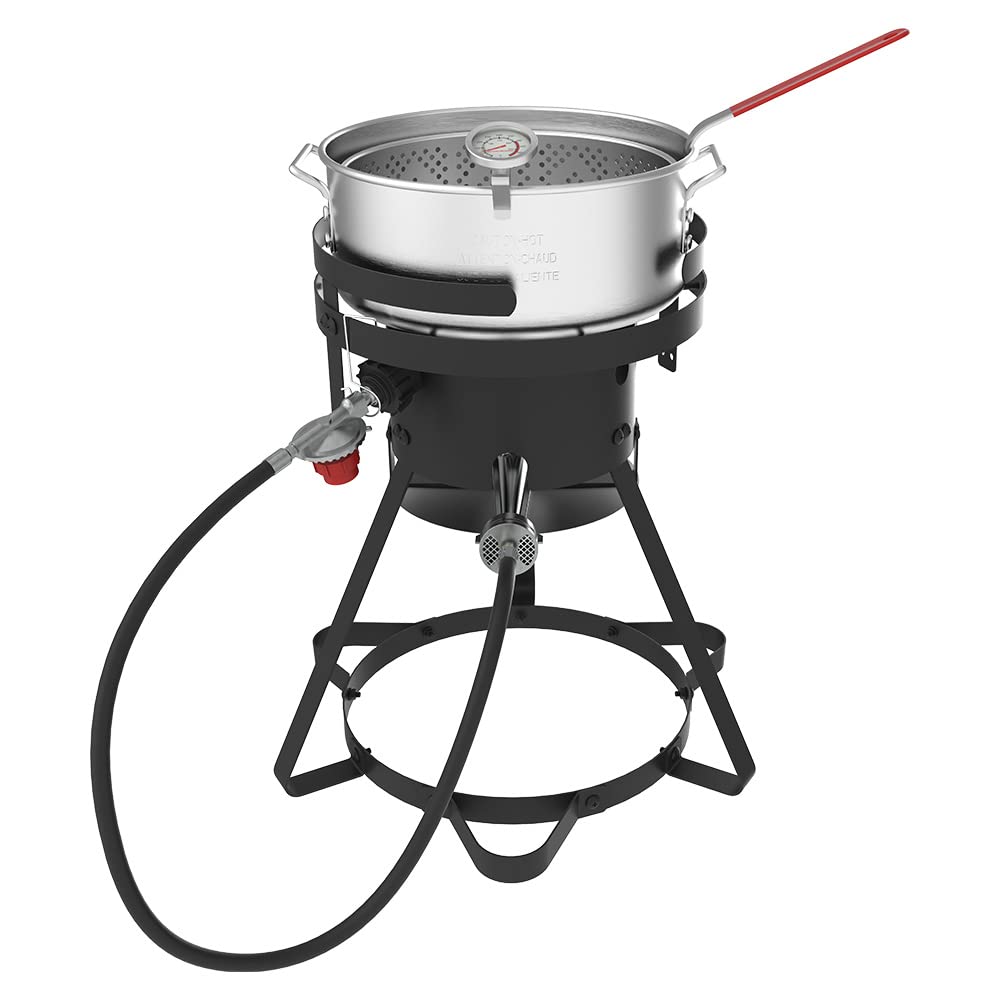 Nexgrill front view showing compact fryer and sturdy frame for stable cooking