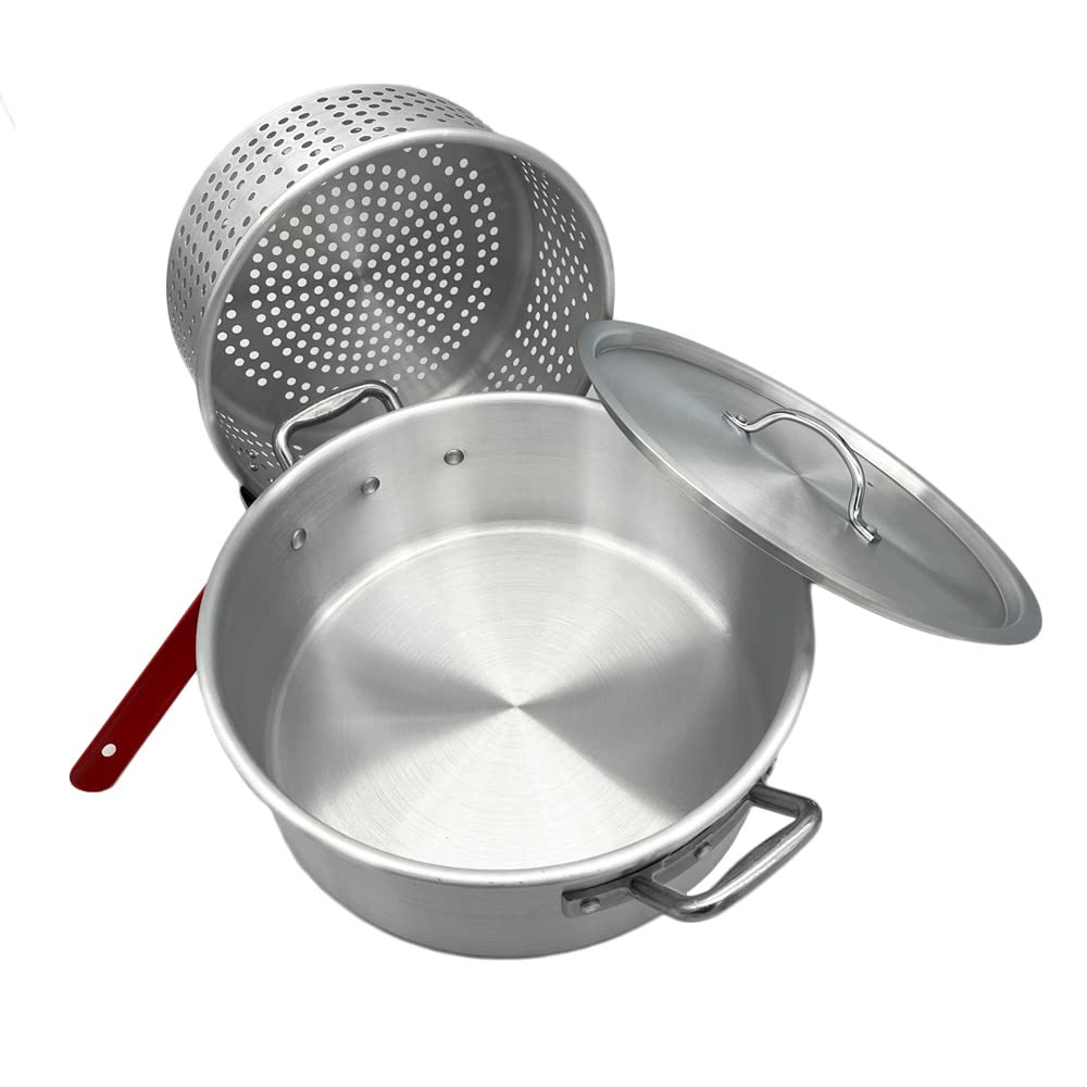 Nexgrill basket nested inside pot to show compact storage and easy cleanup