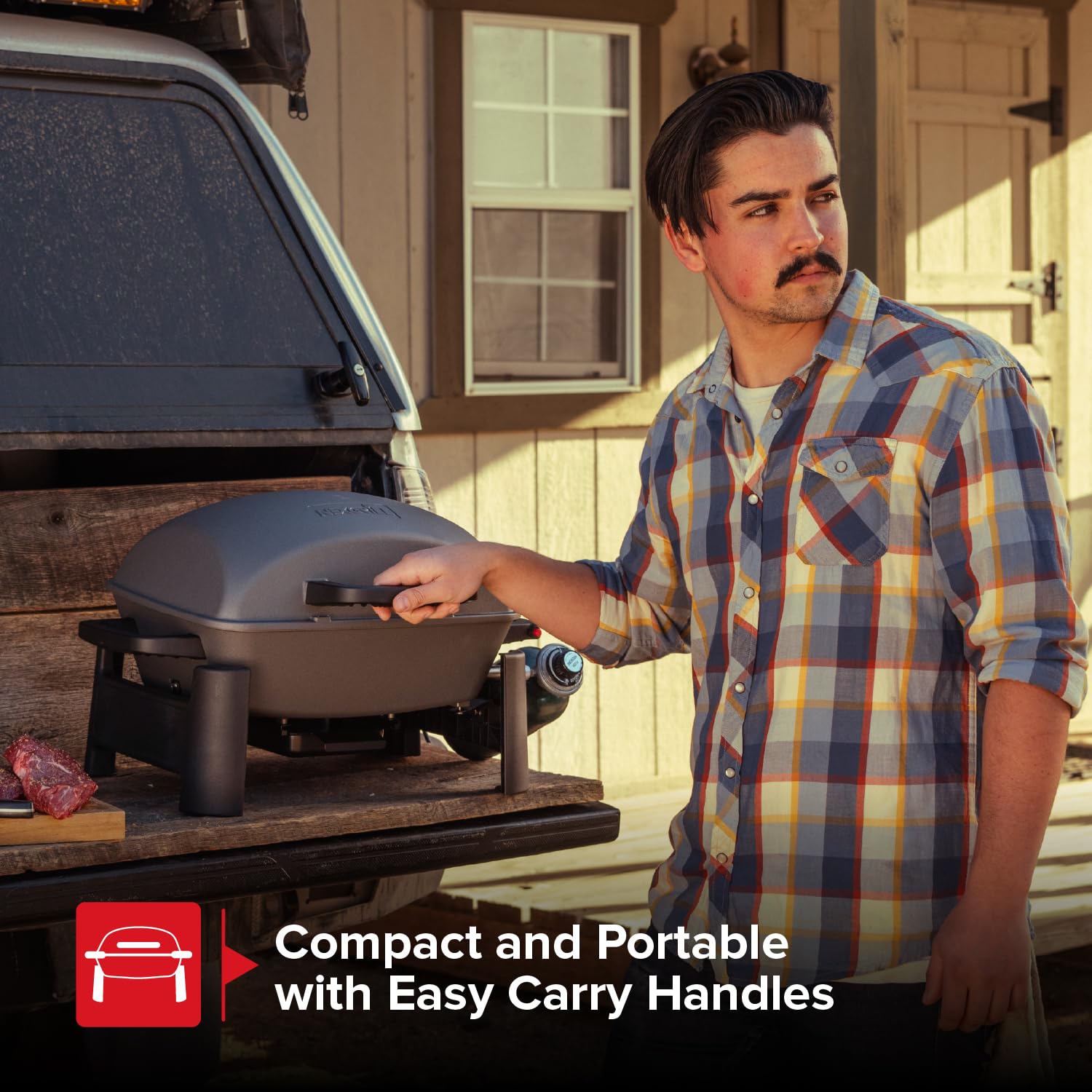 Nexgrill removable grease tray shown for quick cleanup and reduced flare-ups
