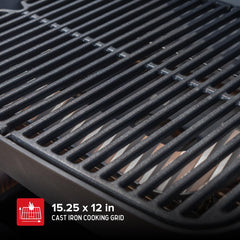 Nexgrill side view with legs extended demonstrating stable cooking on uneven surfaces