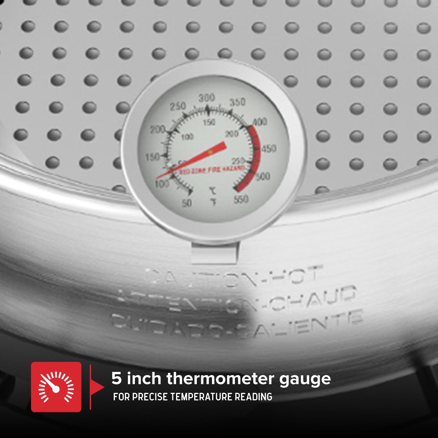 Nexgrill thermometer readout showing accurate oil monitoring for controlled frying