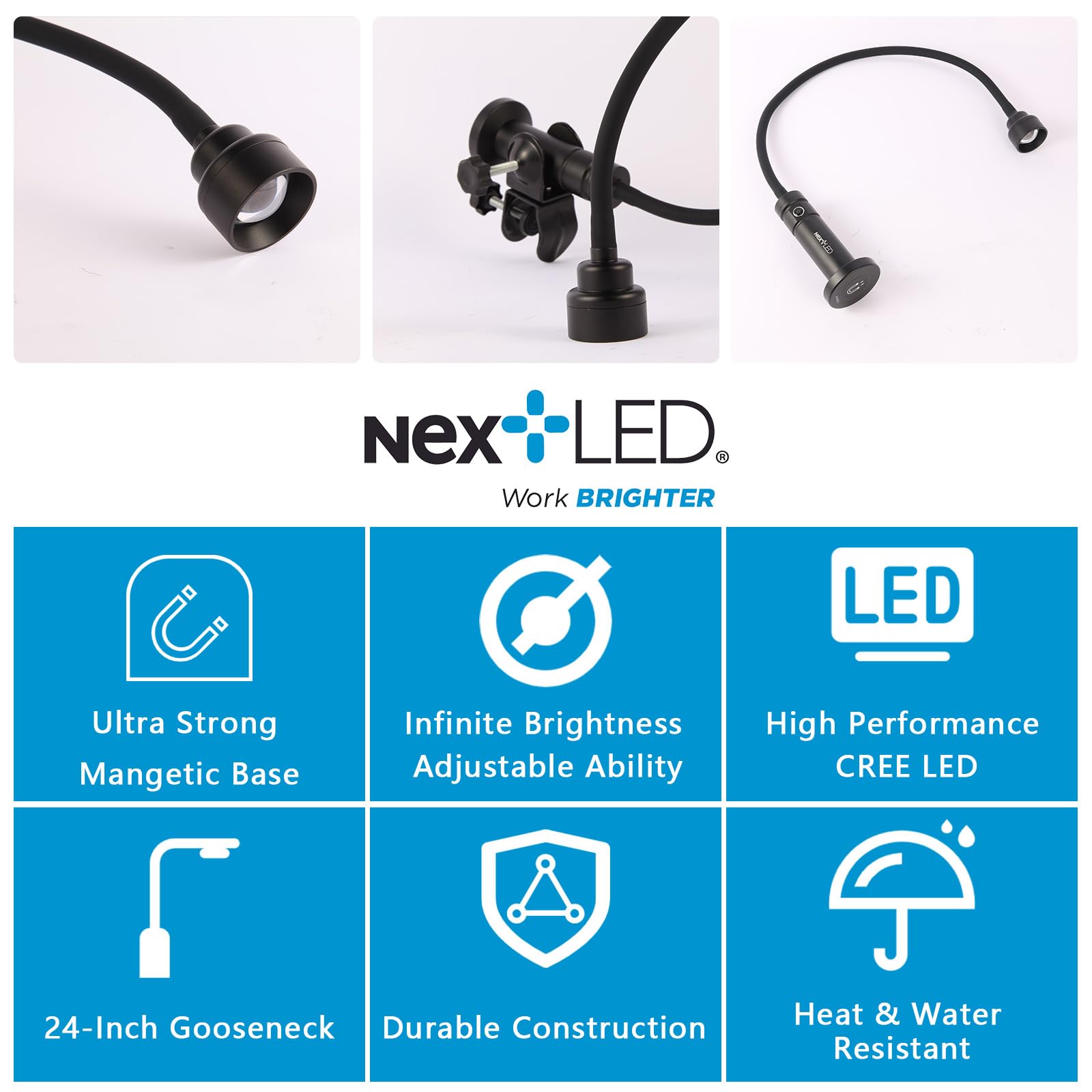 NextLED with AA batteries displayed for easy replacement and long runtime