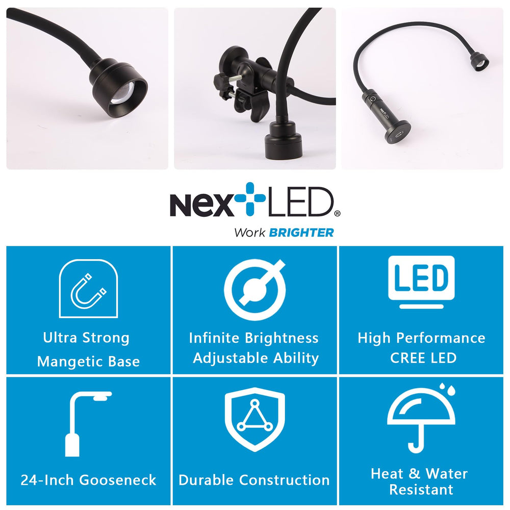 NextLED with AA batteries displayed for easy replacement and long runtime