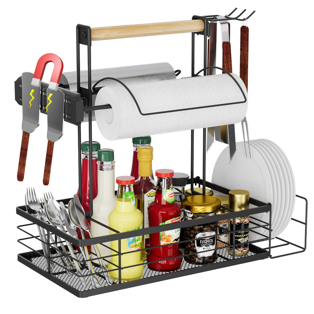 NEYCIL grill caddy front view showing organized storage and quick access