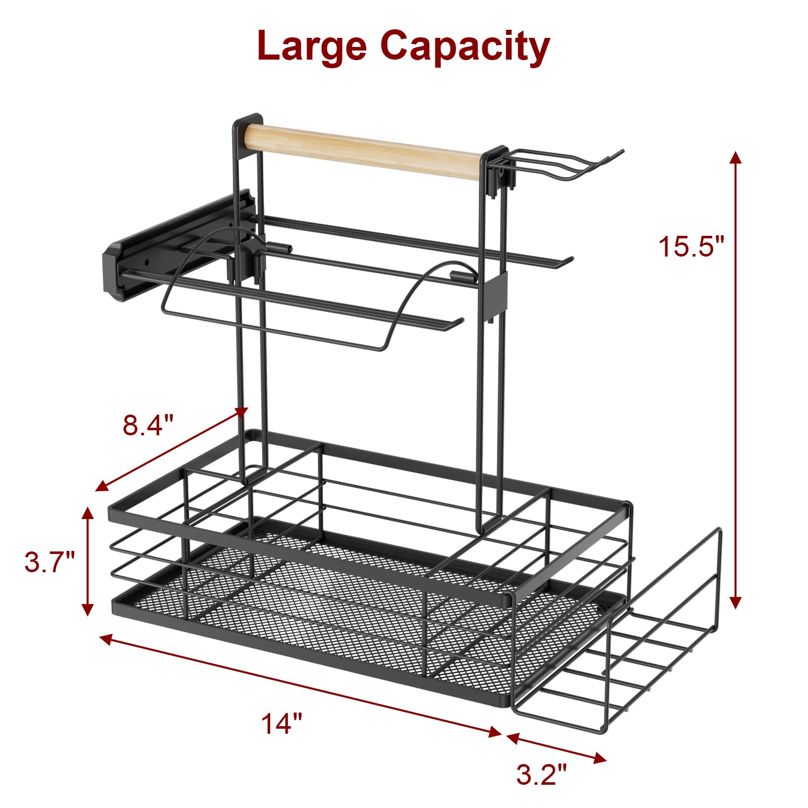 NEYCIL side compartments storing condiments and utensils for neatness