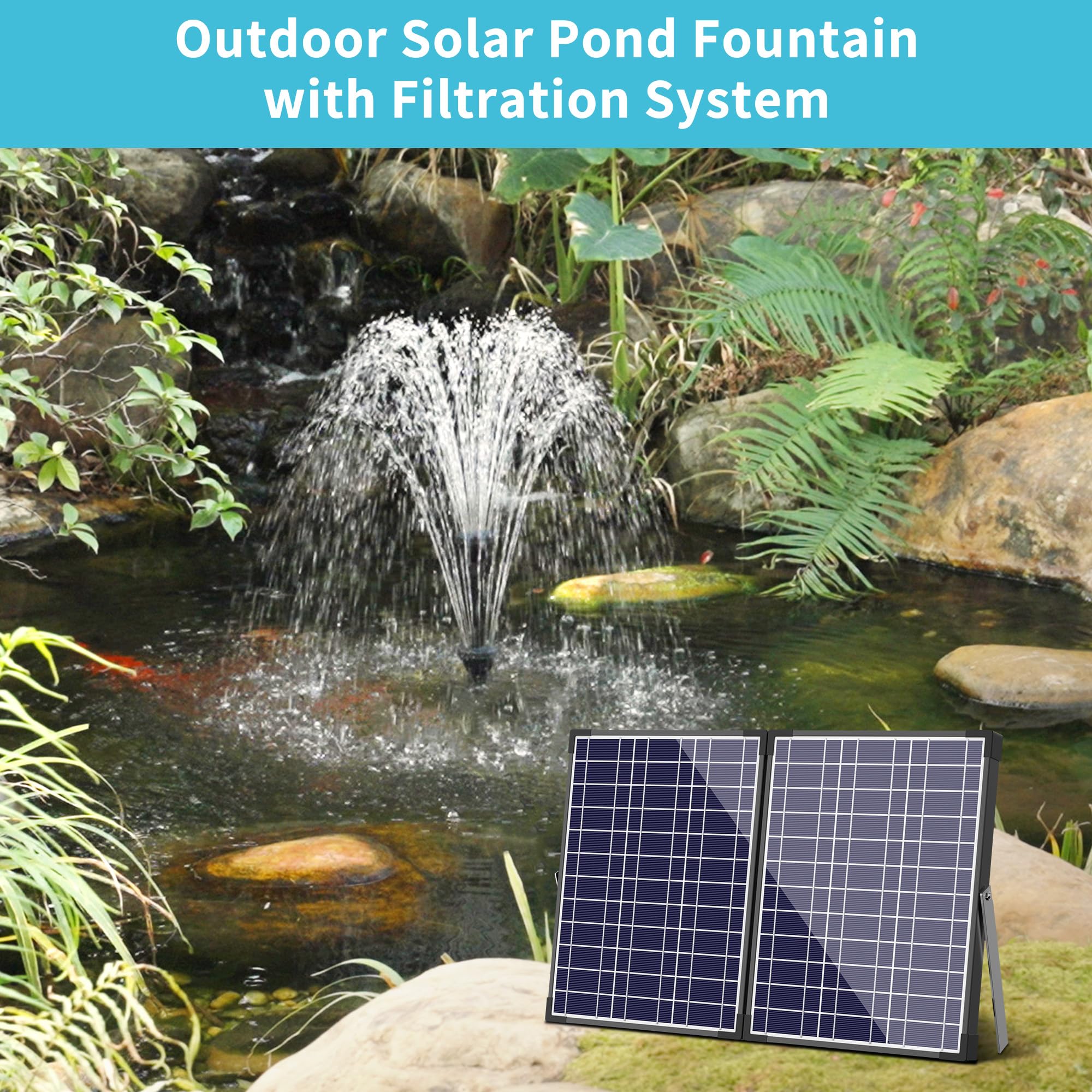 NFESOLAR filter media with bio-balls and ceramic rings highlighting natural filtration