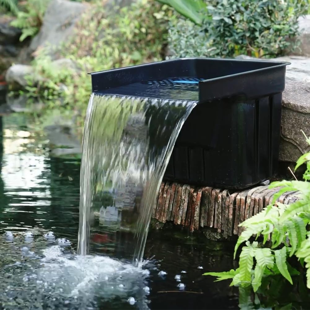 NFESOLAR pond waterfall in a backyard setting offering improved aeration and sound