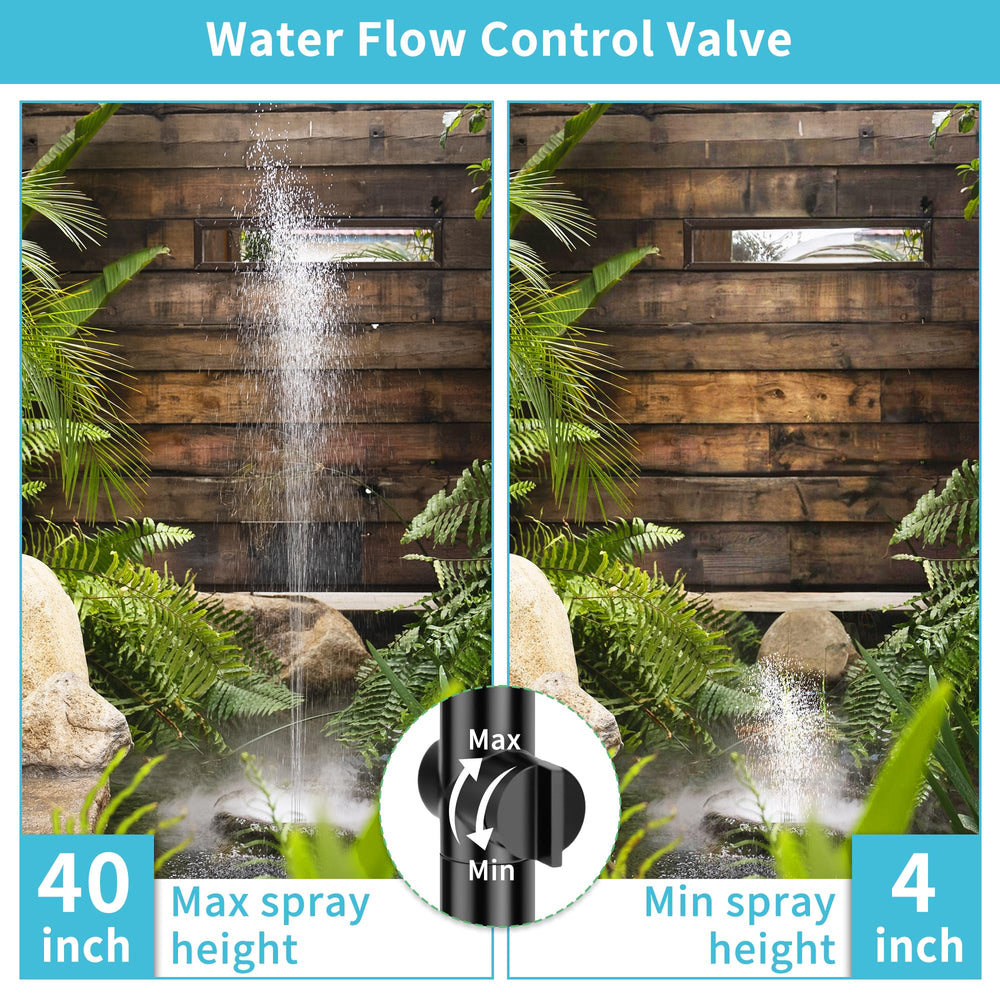 NFESOLAR pump with seven interchangeable nozzles displayed for style options