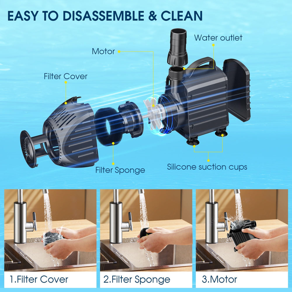 NFESOLAR pump submerged in pond delivering high flow and quiet circulation