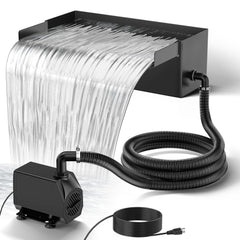NFESOLAR front view of spillway showing wide 12.2 inch waterfall lip and sleek finish