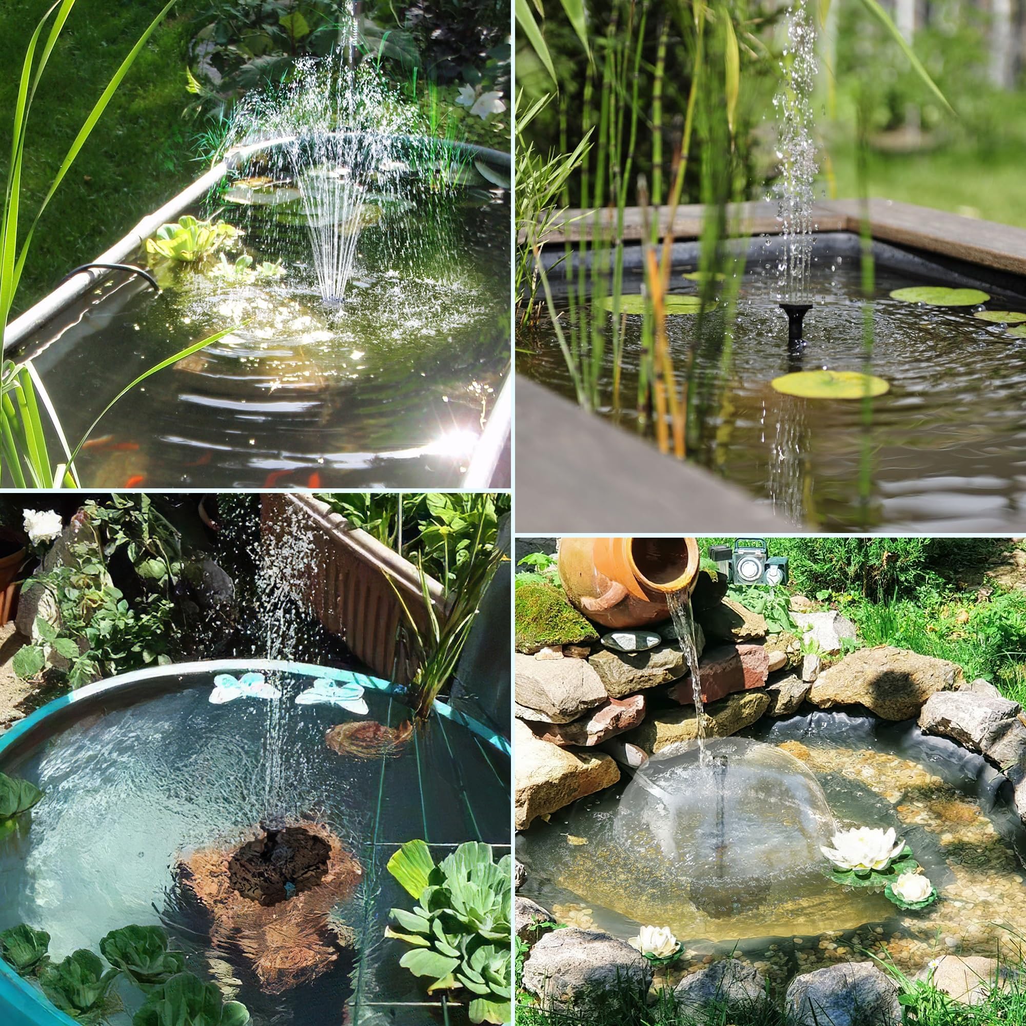 NFESOLAR fountain installed in backyard without wiring for convenient power-free setup