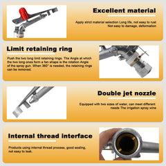 NICCOO rotating head detail demonstrating adjustable 360° spray control benefit