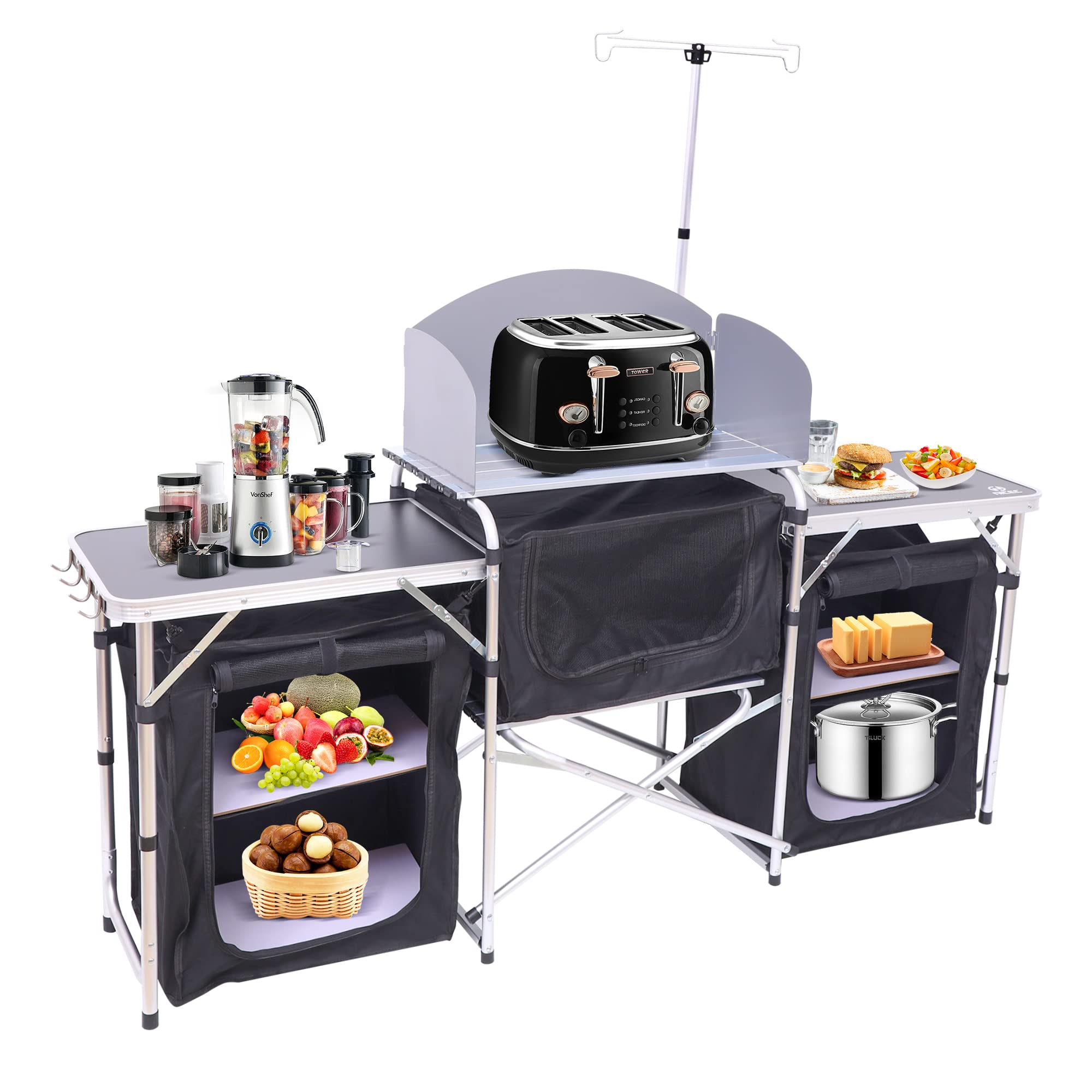 Nice C folded camping table compact carry size for easy transport and storage