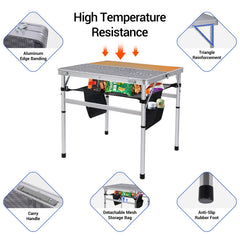 Nice C folded table flat with carry handle for effortless transport