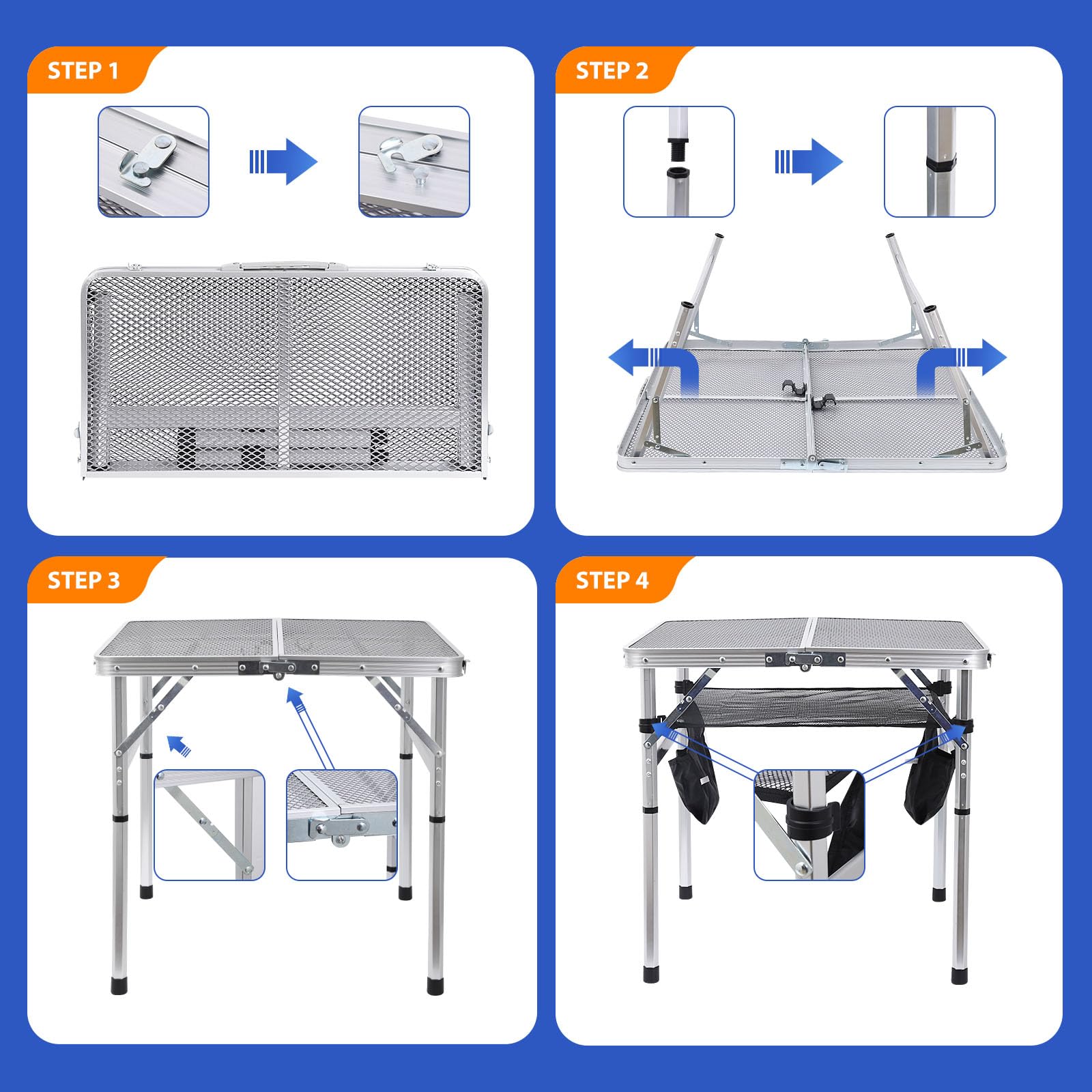 Nice C table top with cupholders holding drinks and small items securely