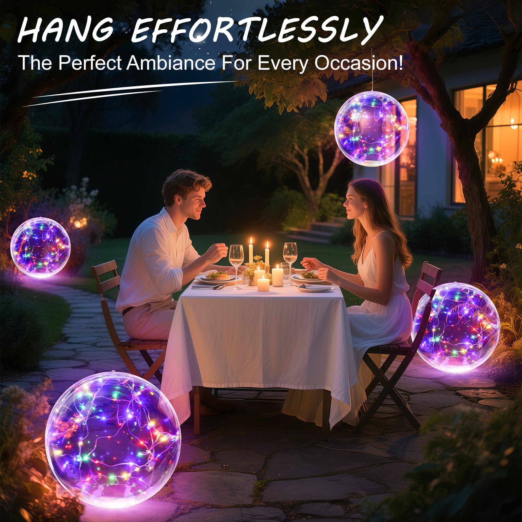 Niceput hanging from tree branches for decorative outdoor party lighting