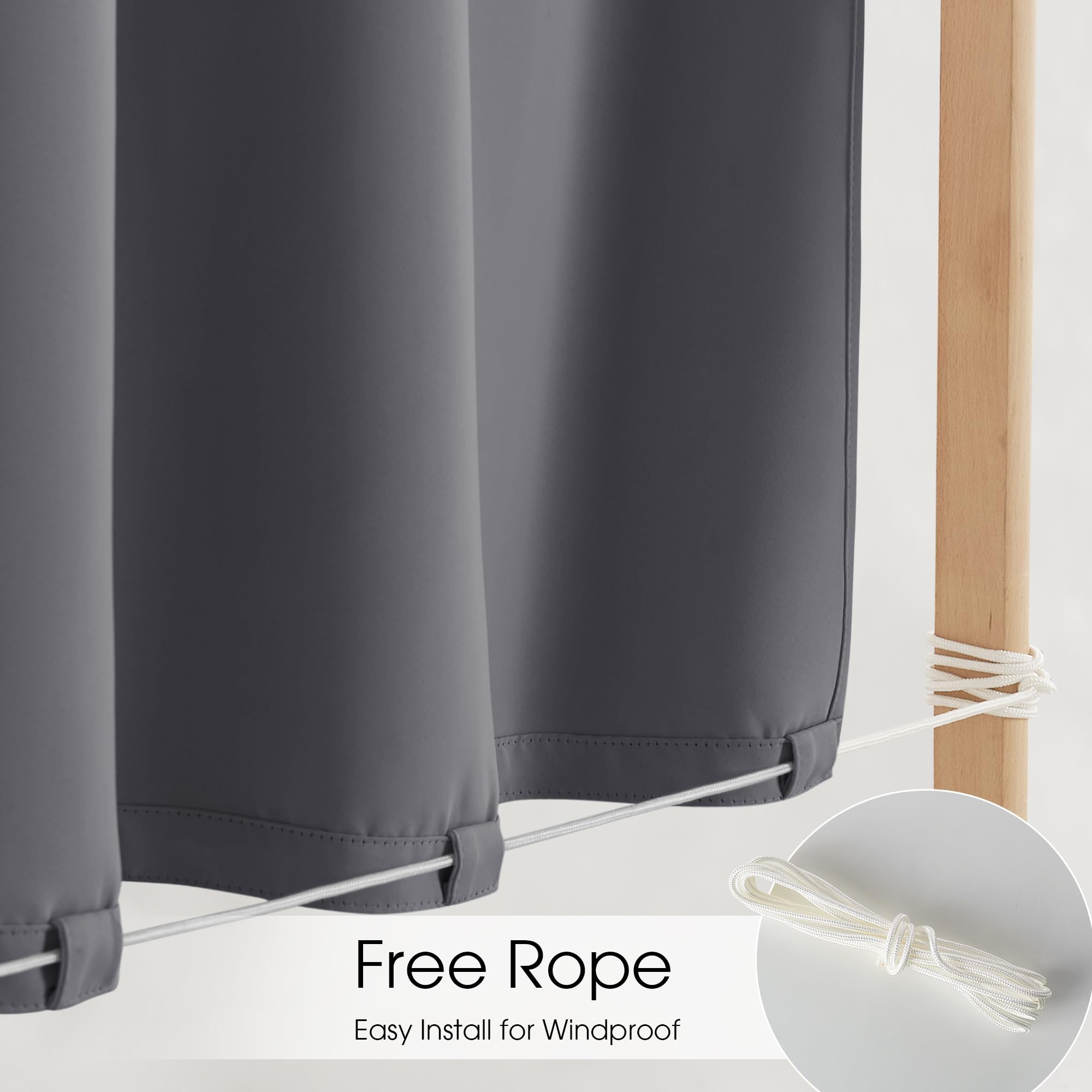 NICETOWN adhesive strips installed, demonstrating easy rod-free mounting