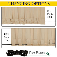 NICETOWN curtain hung on patio rod showing neat drape and versatile mounting options
