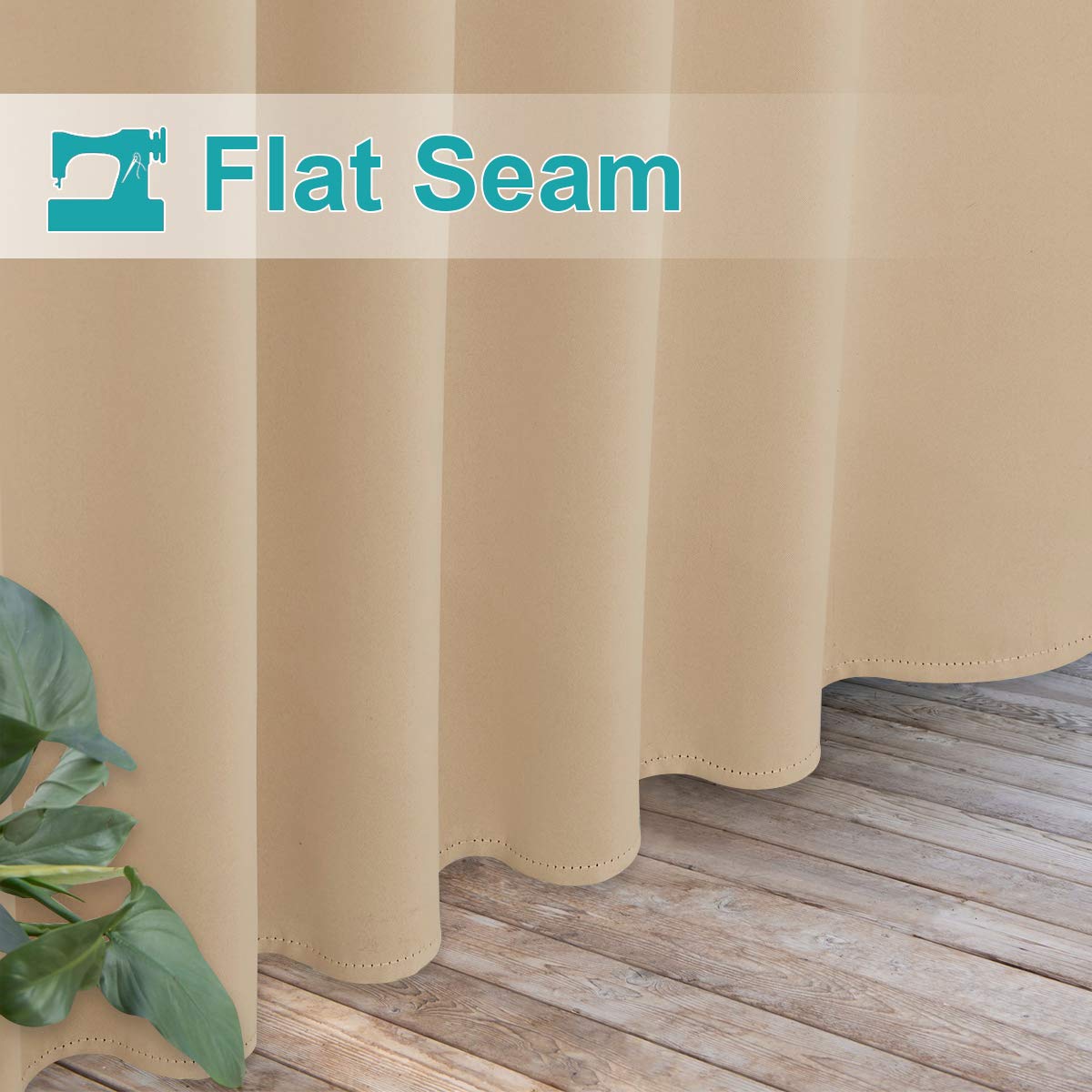 NICETOWN product label and care tag highlighting washable, low-maintenance fabric