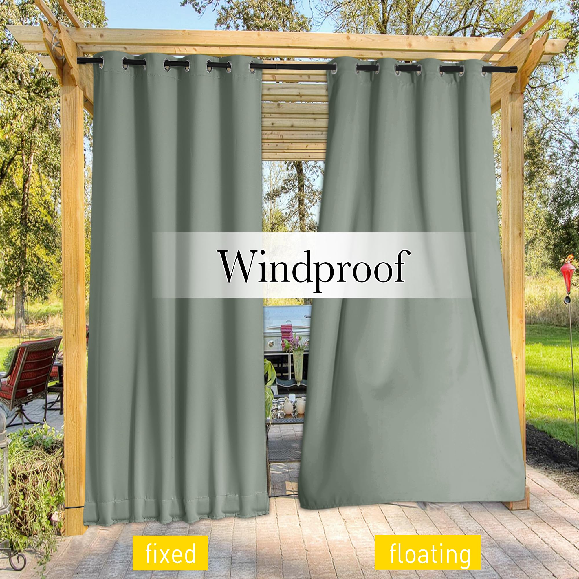 NICETOWN rustproof grommet detail showing durable hanging hardware benefit