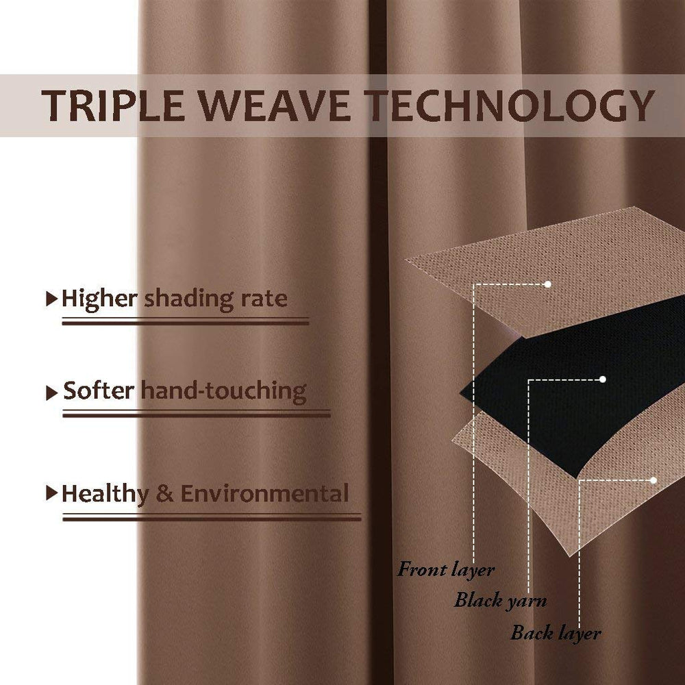 NICETOWN panel on rod showing scale and 1.6-inch grommet spacing