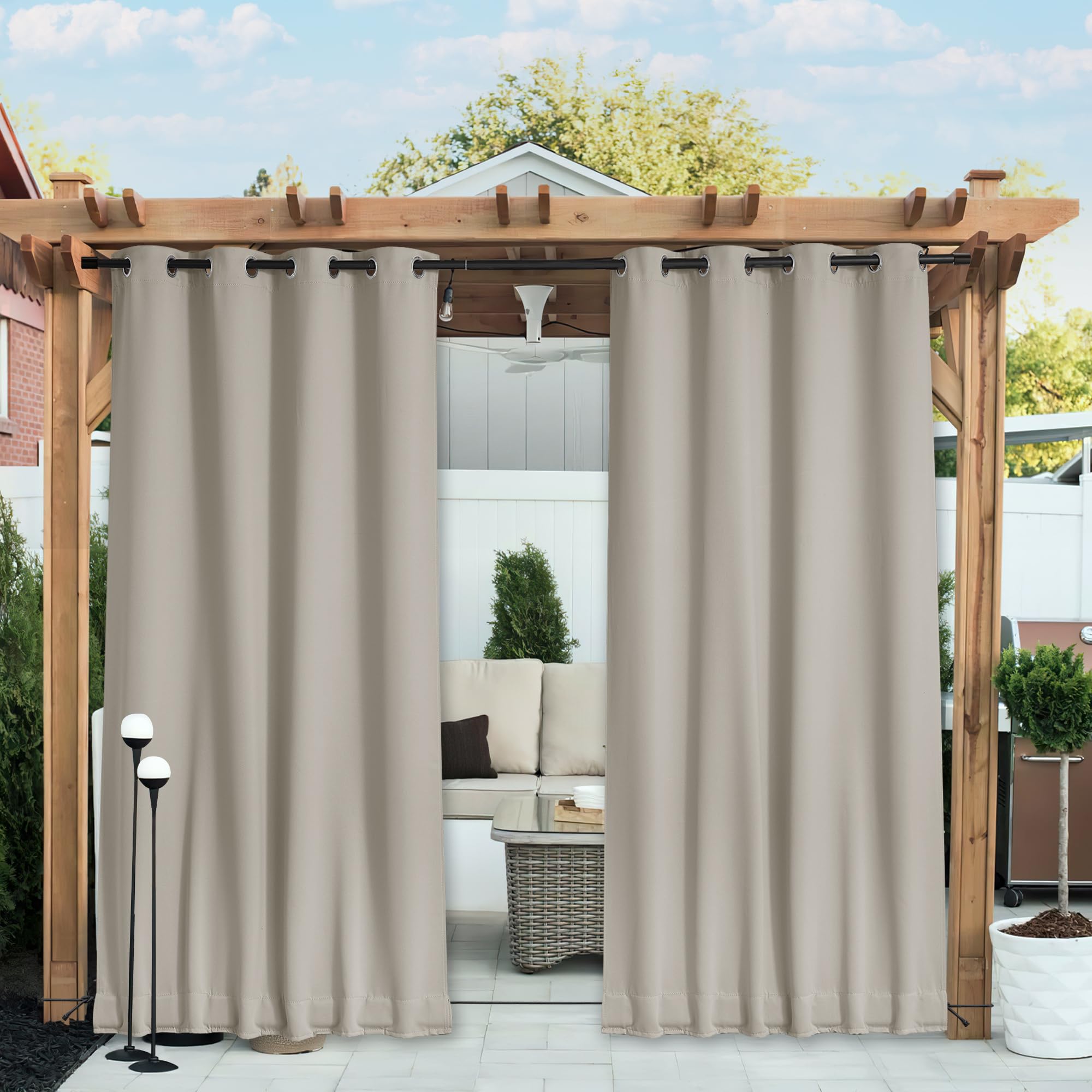 NICETOWN fabric repelling water with beads visible, showing waterproof protection