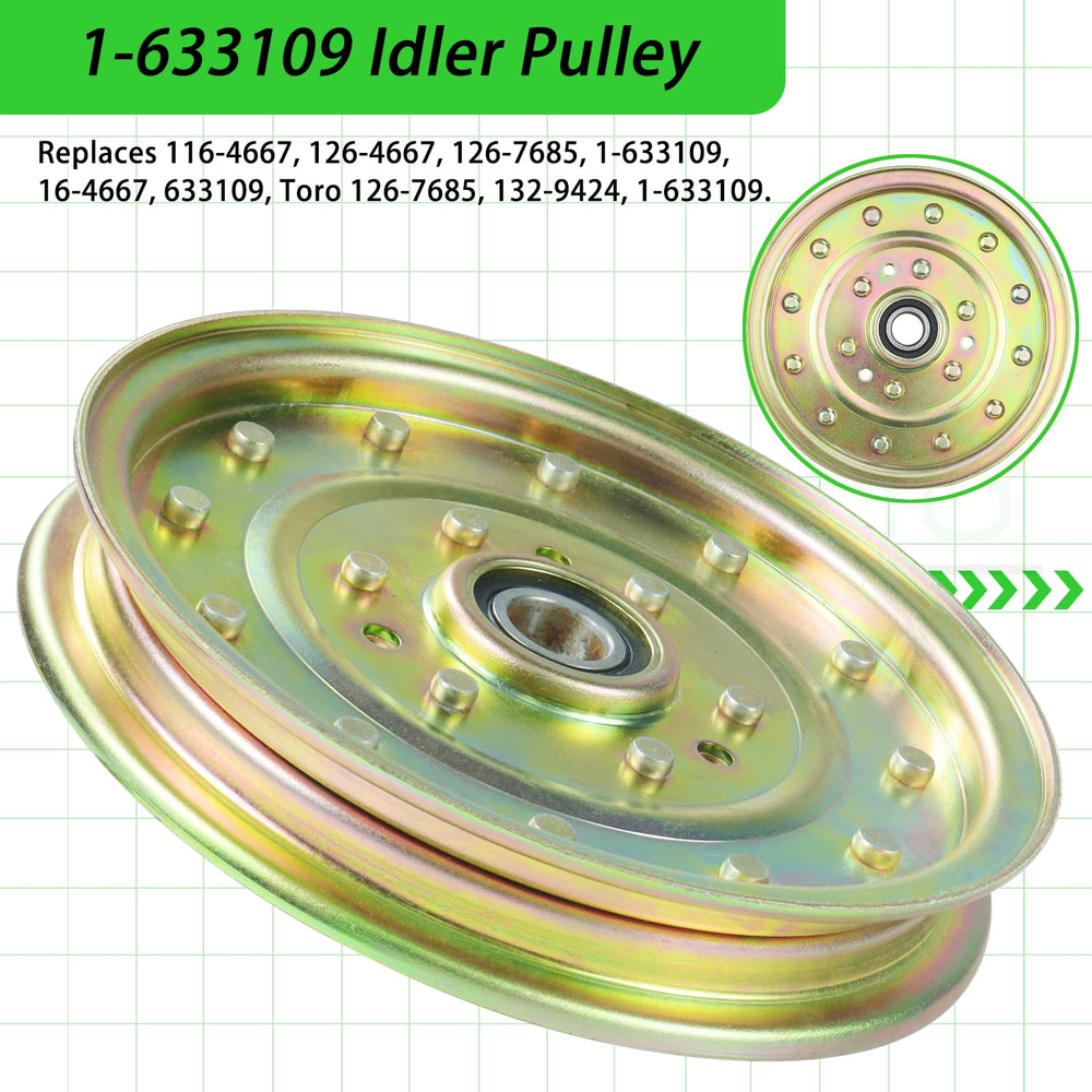 NICHEFLAG close-up of pulley bearing and machined surface for reduced vibration