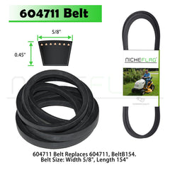 NICHEFLAG deck belt 5/8 x 154 inches laid flat for correct size verification benefit