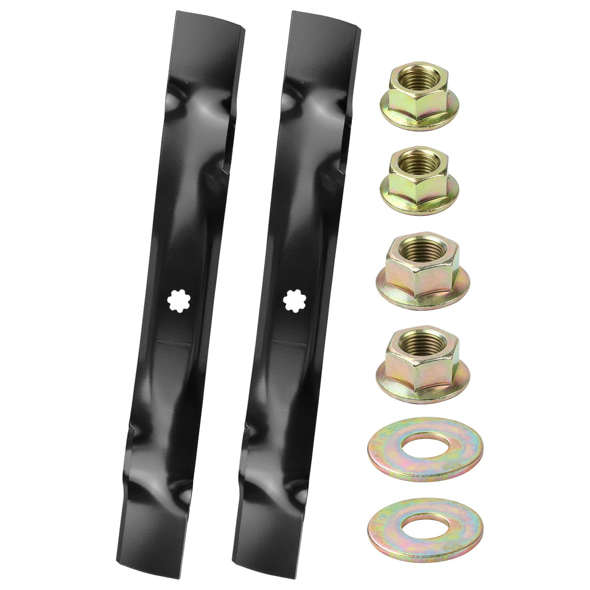 NICHEFLAG front pack showing two GY20850 blades and packaged hardware, ready to use