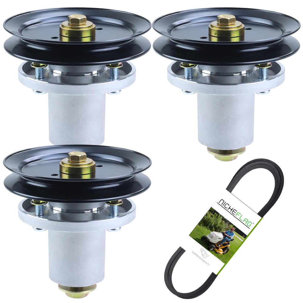 NICHEFLAG front view of 3-pack spindle kit showing complete contents and easy replacement
